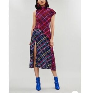 Topshop Purple Burgundy Asymmetrical Sheath Dress Size 6